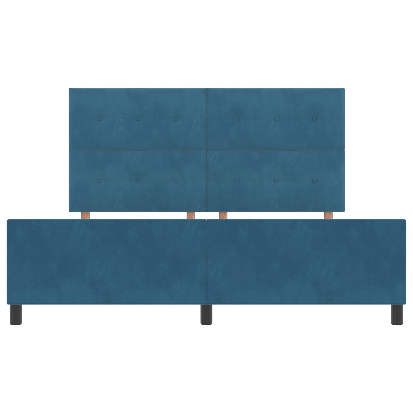 Bedframe Donkerblauw 180X200 Cm Fluweel Crème