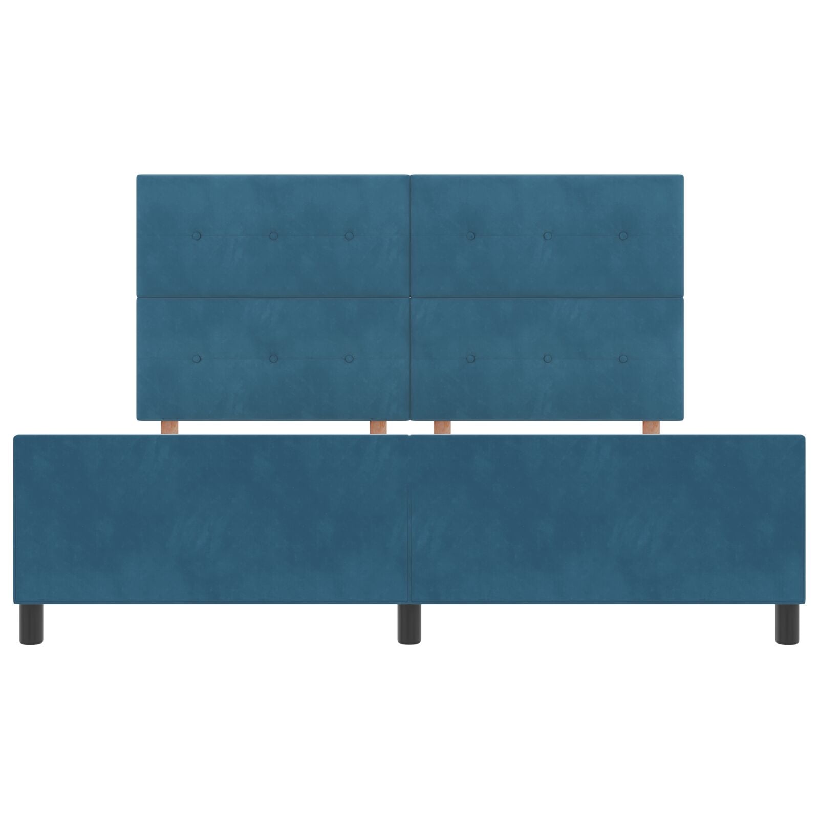 Bedframe Donkerblauw 180X200 Cm Fluweel Crème