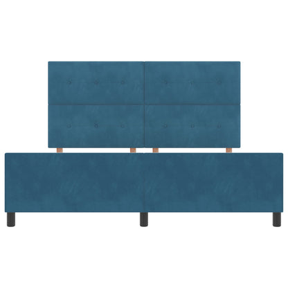 Bedframe Donkerblauw 180X200 Cm Fluweel Crème