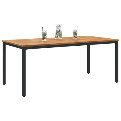 Tuin Tafel Van Massief Acaciahout En Metaal 180 x 90 x 75 cm Natuurlijk en zwart