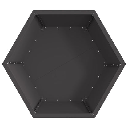 Vuurkorf Hexagonaal Zwart Staal 75 x 75 x 28 cm Koudgewalst staal/Zwart