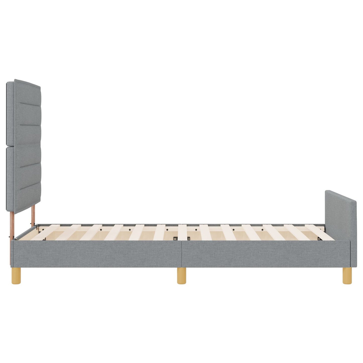 Bedframe Lichtgrijs 100X200 Cm Stof Crème