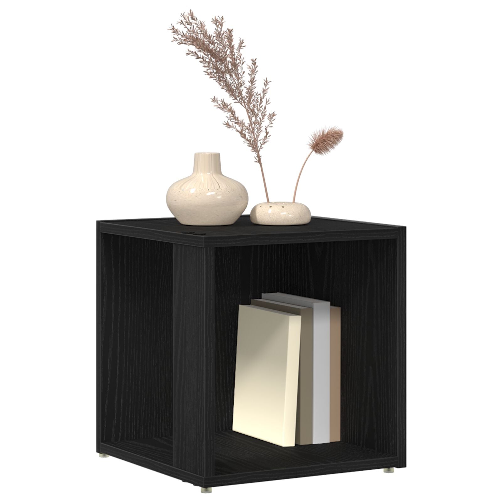 Salontafel Zwart Eiken 33X33X34,5 Cm Engineered Wood