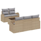 Tuin loungeset 5-persoons polyrattan beige