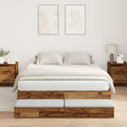 Opbergbedframe 150 cm oud hout