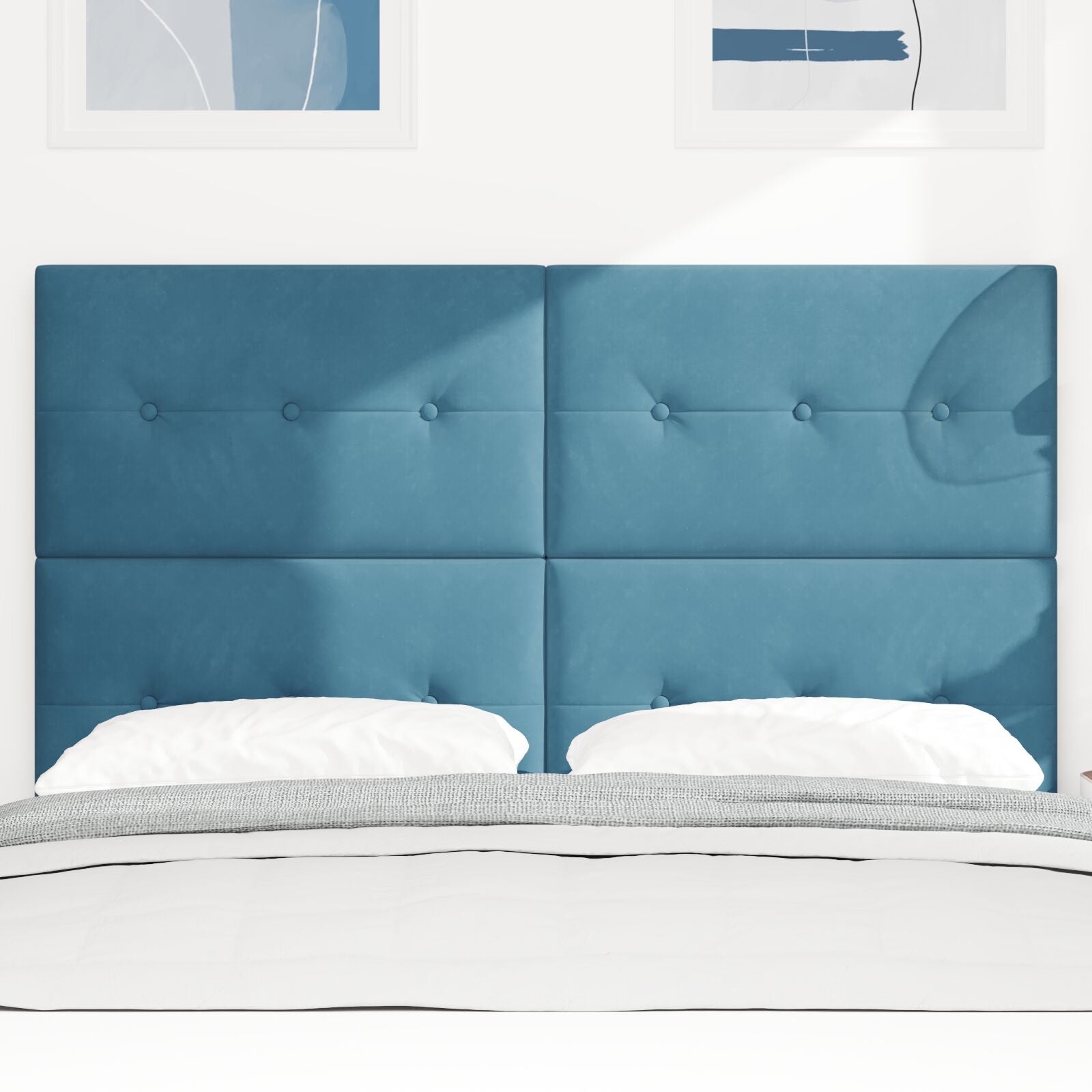 Hoofdbord Knopen Tufted Velours Donkerblauw 160 cm Hoog hoofdbord