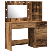 Kaptafel met lade 78.5x41x135 cm bruin natuurlijk hout