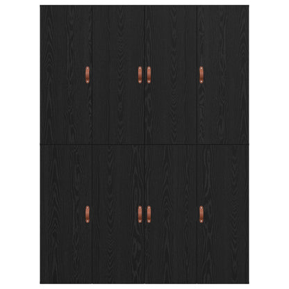 Bed Met Opslag Houtcomposiet Volledig/Tweepersoons Zwart Eiken 135 x 190 cm