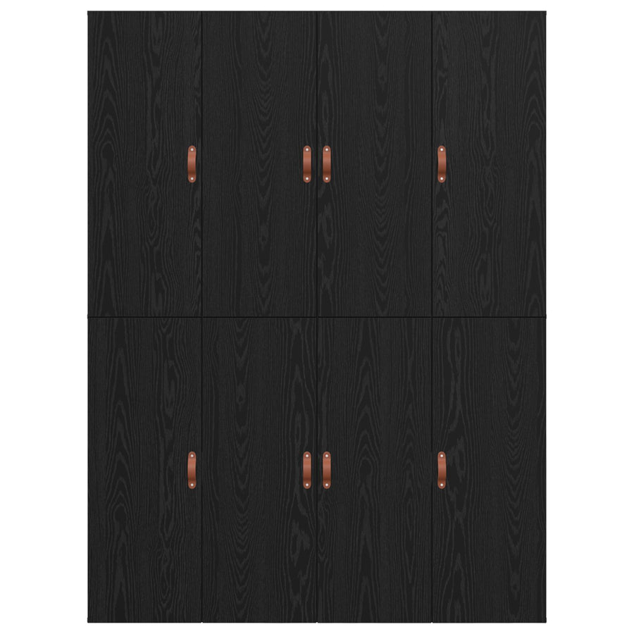 Bed Met Opslag Houtcomposiet Volledig/Tweepersoons Zwart Eiken 135 x 190 cm