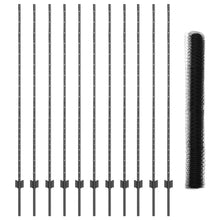 Hekpalen 22 St U-Channel Grijs 160 Cm Staal,  Zeshoekig Hek Grijs 1,6X25 M Staal