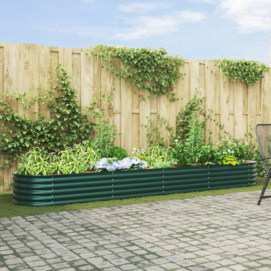 Tuin Raised Bed Gegalvaniseerd Staal 400 x 80 x 44 cm Groen