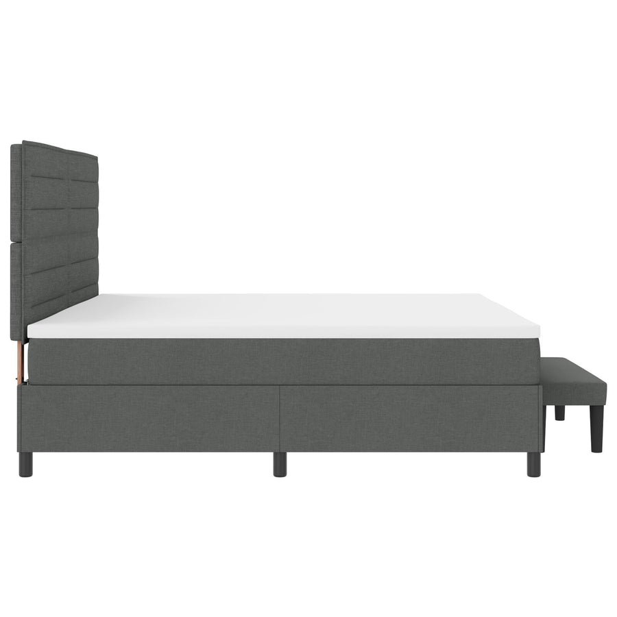 Boxspring Bed Met Matras & Bank Stof Donkergrijs 200 x 200 cm Lijnen design