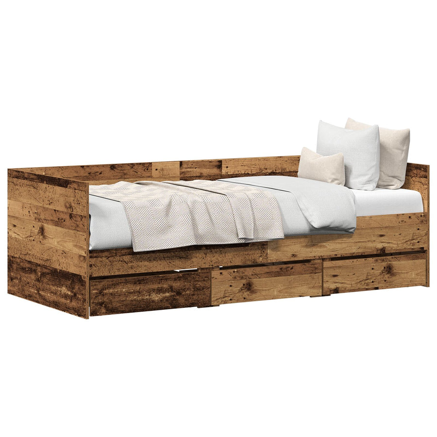 Rustiek Dagbed Gelaagd Hout Duurzaam Oud hout 90 x 200 cm