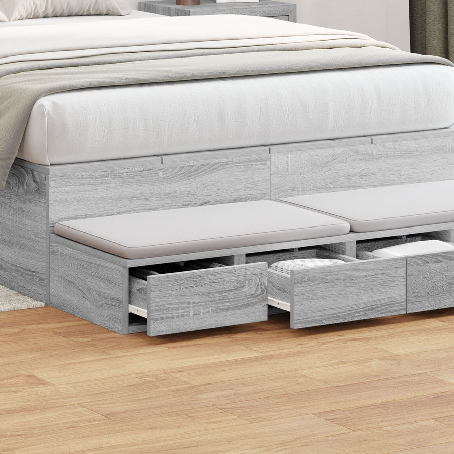 Bedladen 120X36,5X16,5 Cm Geëngenieerd Hout Grijs Sonoma 120 x 36.5 x 16.5 cm