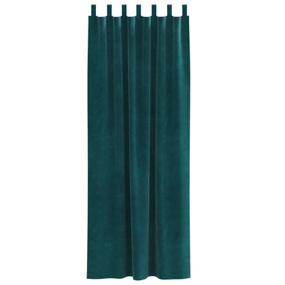 Blackout Gordijnen Met Hanglussen 2 Stuks Fluweel Donkergroen 140 x 260 cm met ophanglussen