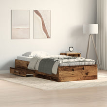 Bed Frame Oude Hout 90X200 Cm Engineered Hout Ambachtelijk Eiken