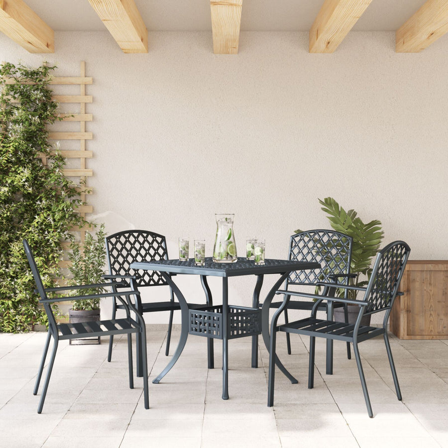 Tuinstoelen 4 Stuks Stapelbaar Antraciet Staal