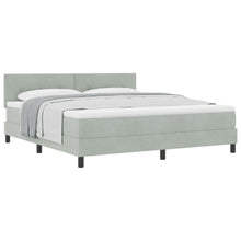 Boxspringbed Met Matras Lichtgrijs Super King Velvet Blauw