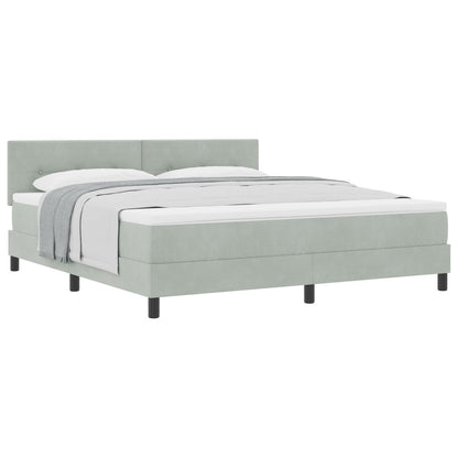 Boxspringbed Met Matras Lichtgrijs Super King Velvet Blauw