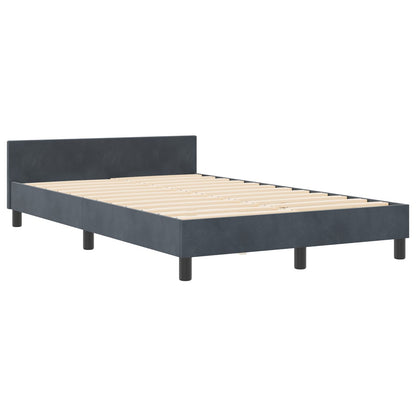 Bedframe Donkergrijs 120X200 Cm Fluweel Crème