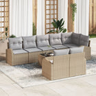 Tuin loungeset 8 personen poly rattan beige grijs