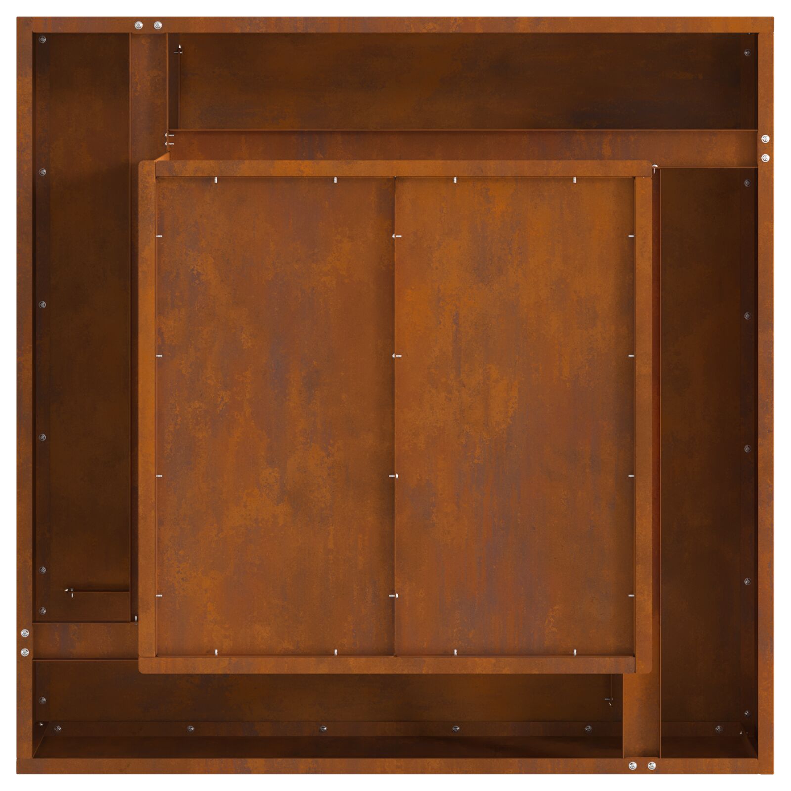 Vuurkorf Vierkant Verweerd Staal Verweerd staal/Bruin 80 x 80 x 40 cm