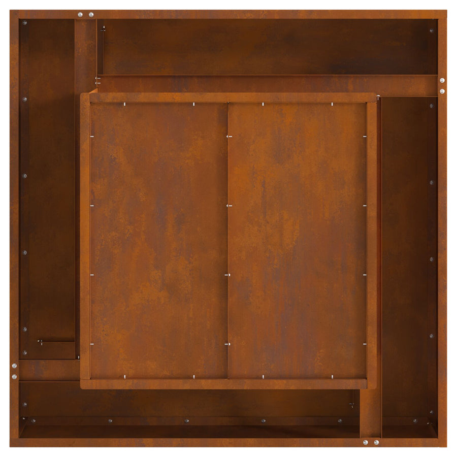 Vuurkorf Vierkant Verweerd Staal Verweerd staal/Bruin 80 x 80 x 40 cm