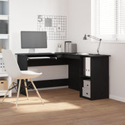 Hoekbureau 120x140 cm zwart eiken