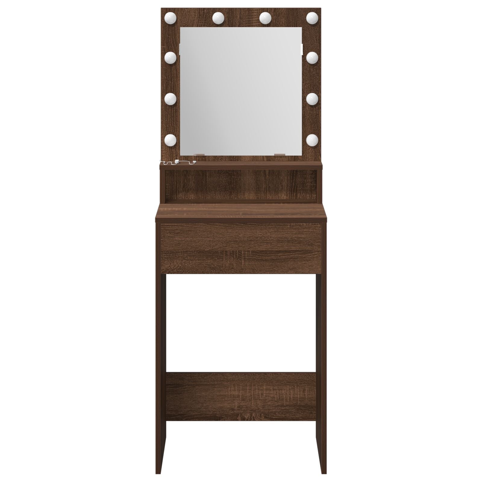 Make-Up Tafel Met Led Verlichting - - Bruin eiken 50 x 41 x 135 cm