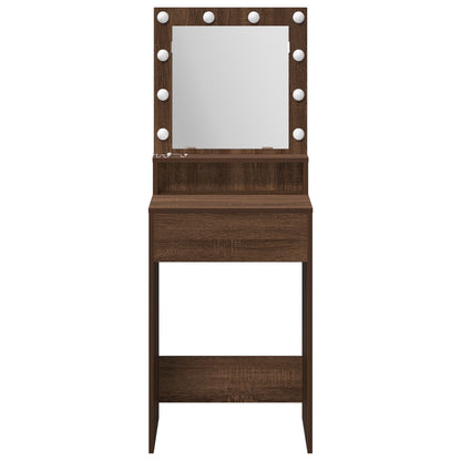Make-Up Tafel Met Led Verlichting - - Bruin eiken 50 x 41 x 135 cm