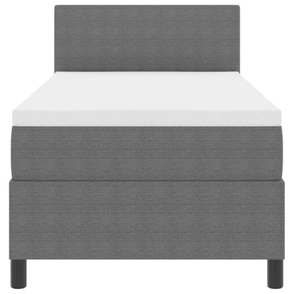 Boxspringbed Met Matras Lichtgrijs 80X200 Cm Corduroy Stof