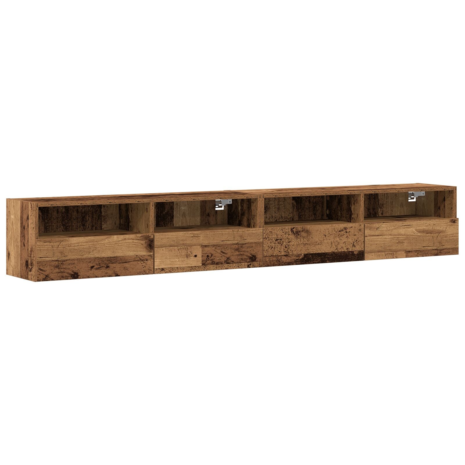 Tv Wandkasten 2 Stuks Gelaagd Hout Oud hout