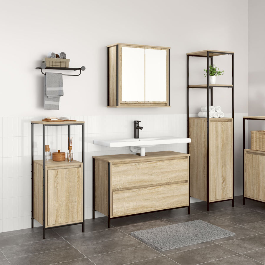 3-Delige Badkamermeubelset Engineered Wood Sonoma Eiken
