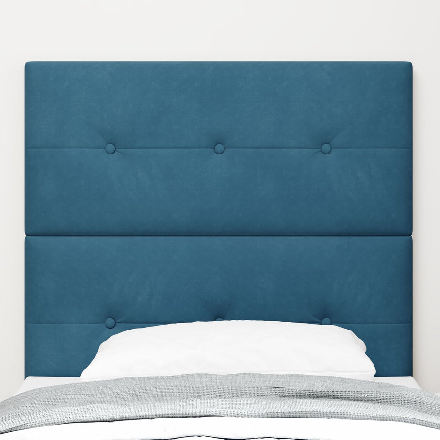 Hoofdbord Knopen Gequiltd Fluweel Donkerblauw 80 cm Hoog hoofdbord