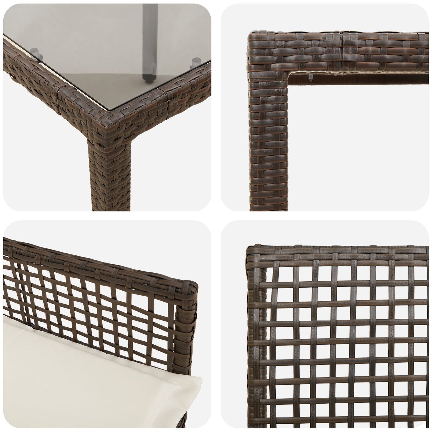 7-Delige Tuintafel Met Kussens Bruin Poly Rattan