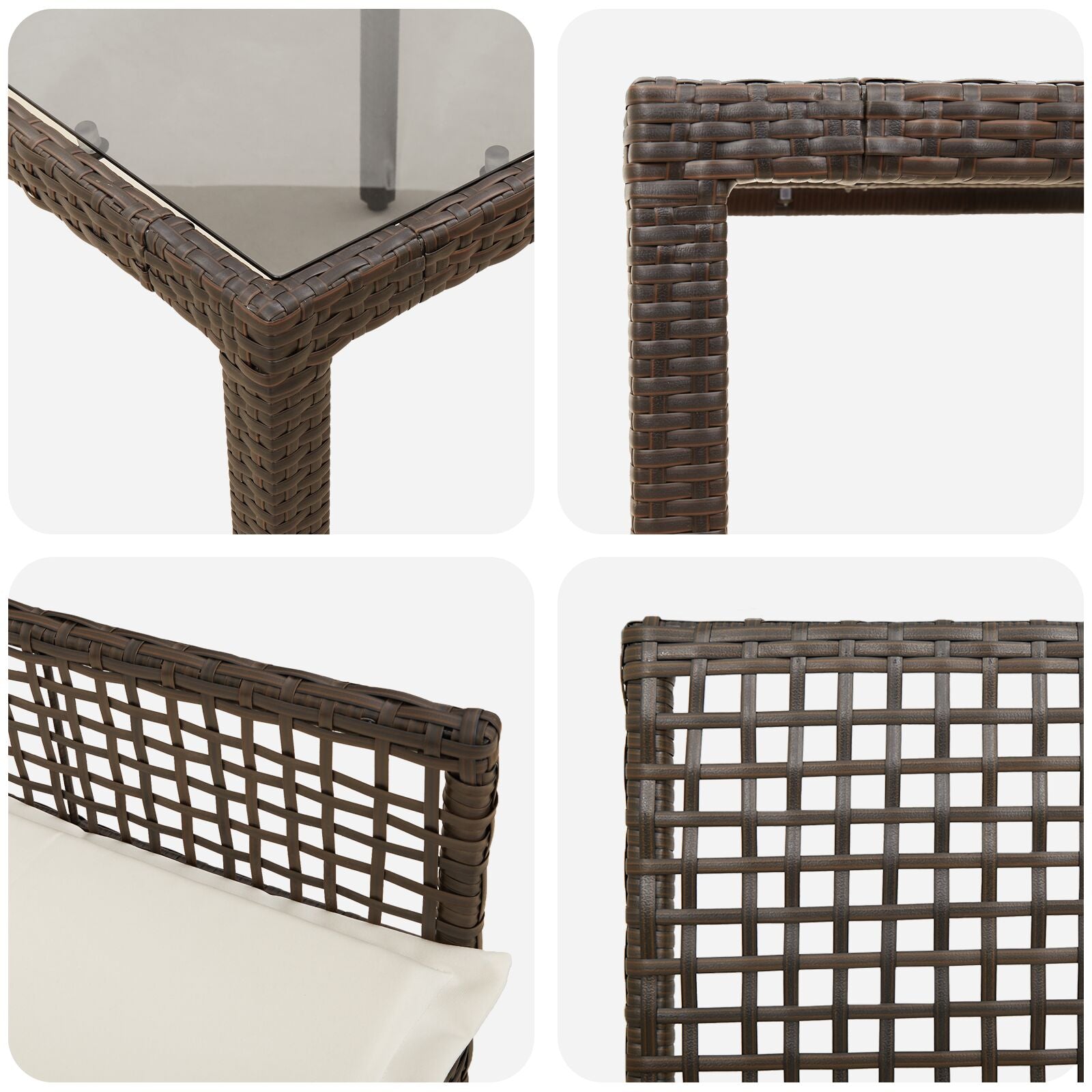 7-Delige Tuintafel Met Kussens Bruin Poly Rattan