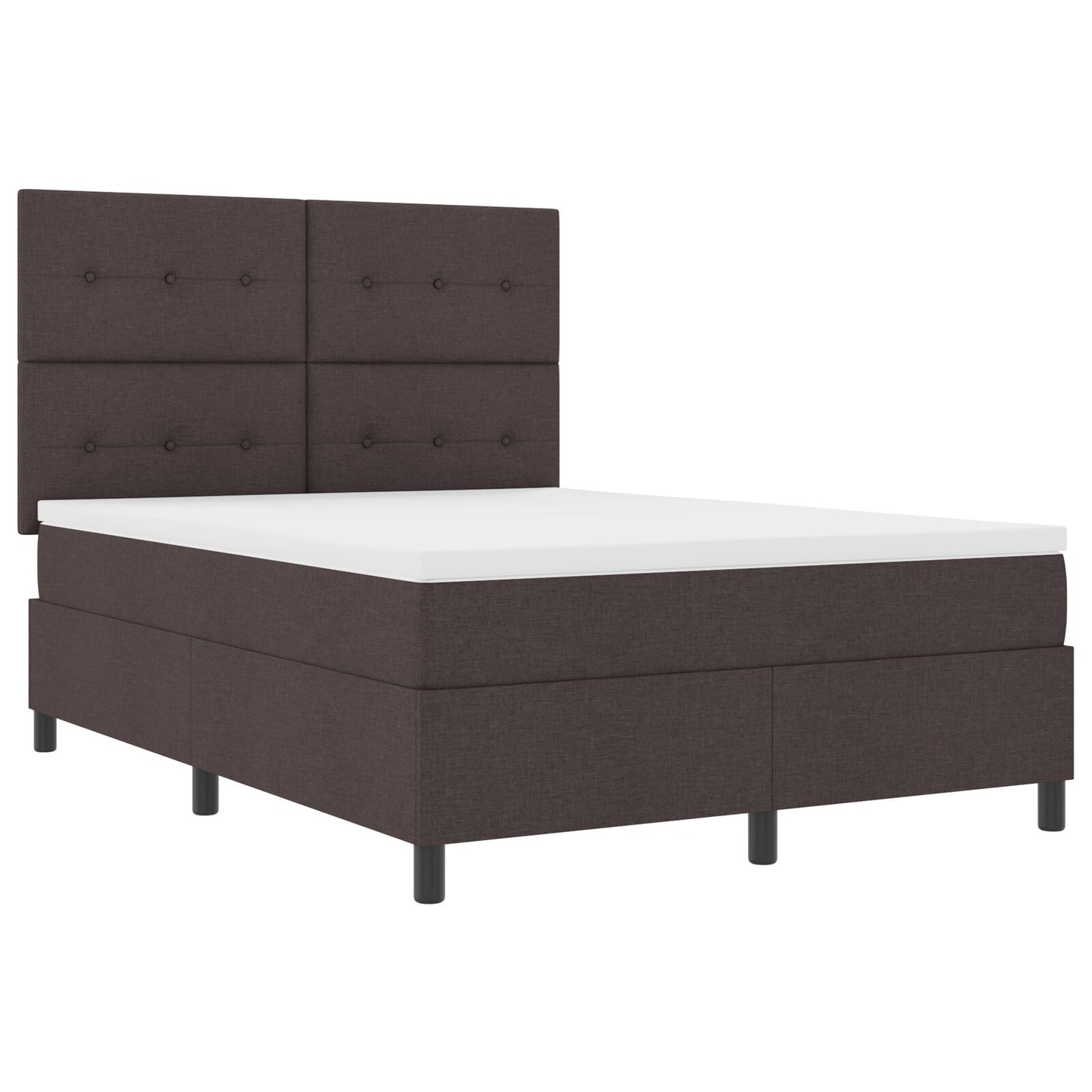Boxspring Bed Met Matras Stof Donkerbruin 160 x 200 cm Button tufted
