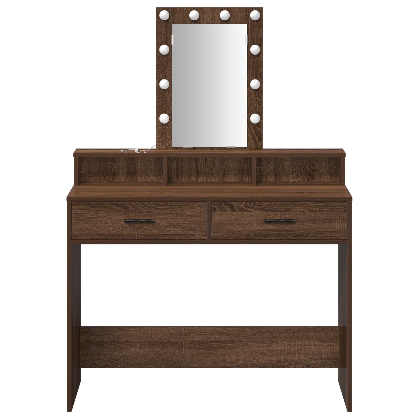 Kaptafel Met Led-Lampen Bruin eiken 100 x 41 x 140 cm