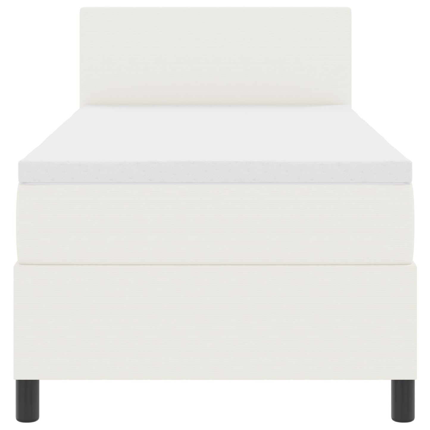Boxspringbed Met Matras Crème 100X200 Cm Corduroy Stof
