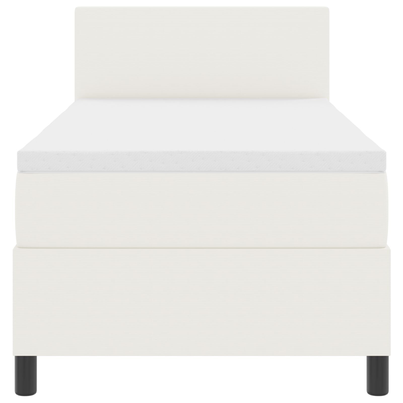 Boxspringbed Met Matras Crème 100X200 Cm Corduroy Stof