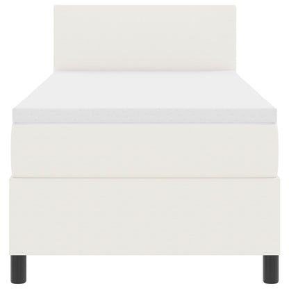 Boxspringbed Met Matras Crème 100X200 Cm Corduroy Stof