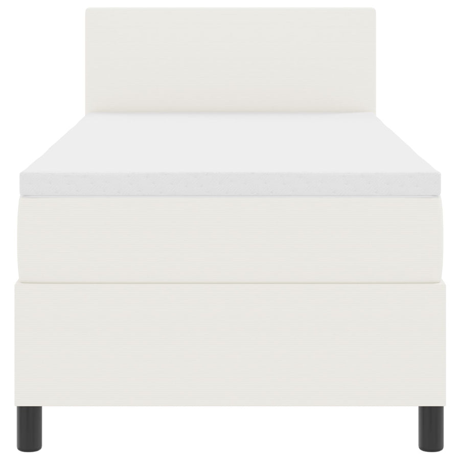 Boxspringbed Met Matras Crème 100X200 Cm Corduroy Stof