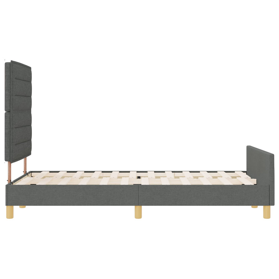 Bedframe Donkergrijs 120X200 Cm Stof Crème