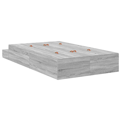 Opslag Bedframe Grijs Sonoma Gefabriceerd Hout 120 X 190 Cm Artisanaal Eiken