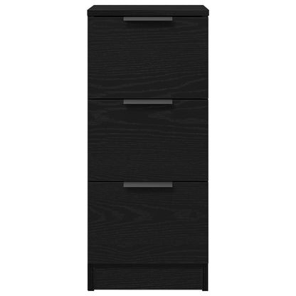 Sideboards 2 Stuks Zwart Eiken 30X30X70 Cm Bewerkt Hout