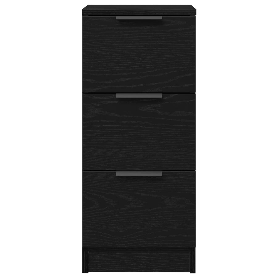 Sideboards 2 Stuks Zwart Eiken 30X30X70 Cm Bewerkt Hout