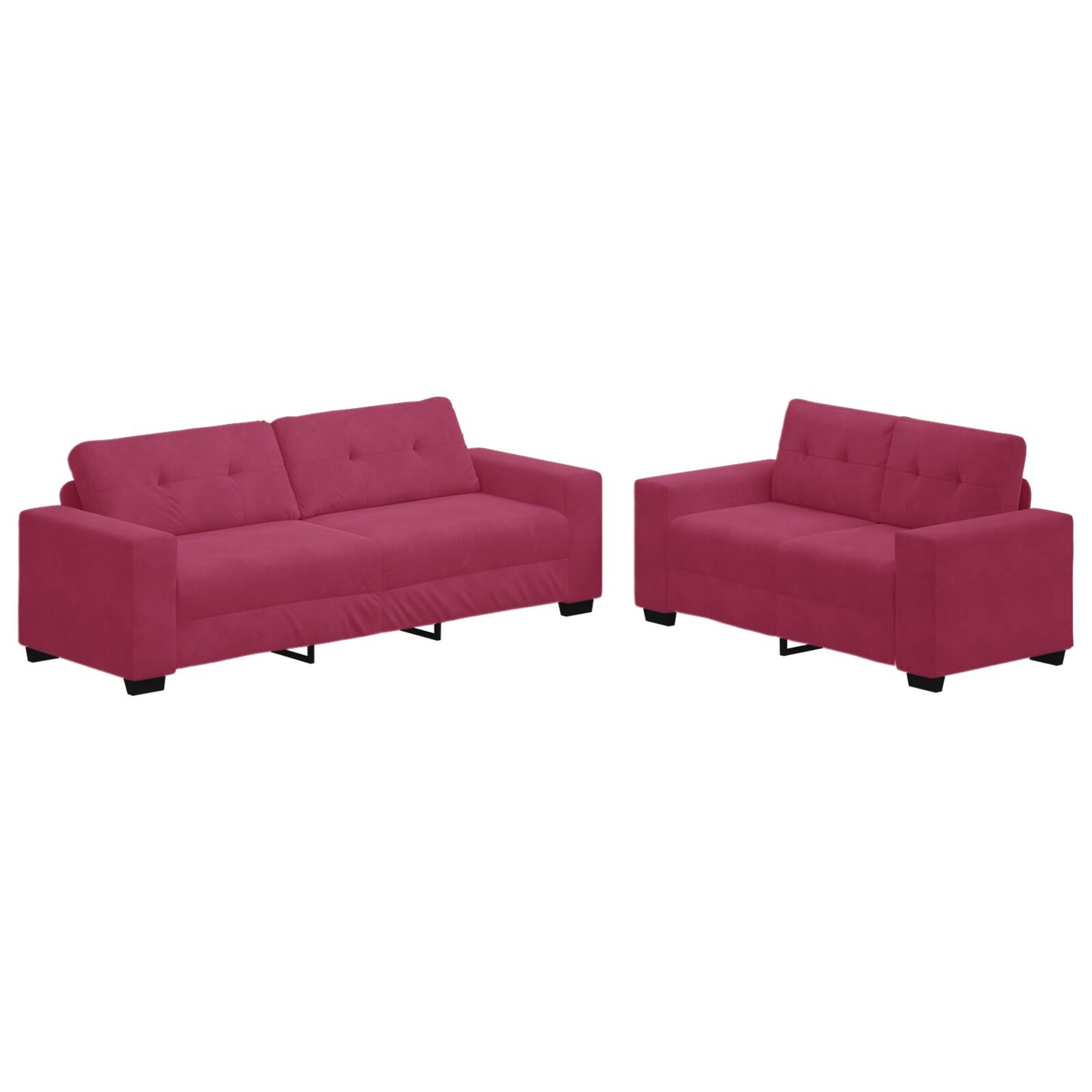 2-delige Bankset met Kussens Wijnrood Velvet