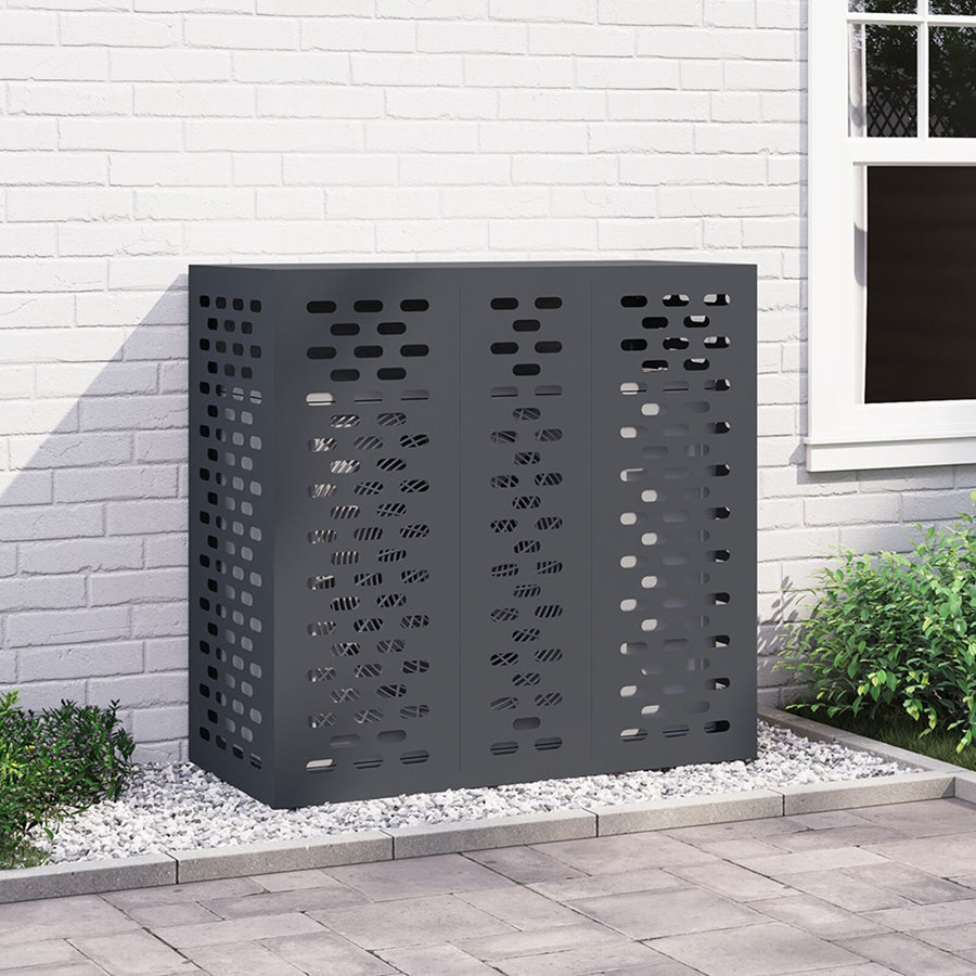 Airconditioner Cover Staal Anthraciet 110 x 50 x 105 cm