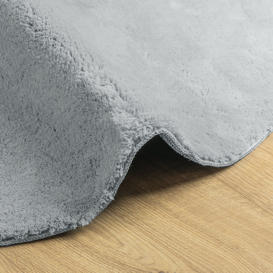 Vloerkleed Polyester Antislip Grijs 120 x 170 cm Ovaal-Druppel
