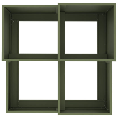 Tuinbak Staal Olijfgroen 80 x 80 x 60 cm